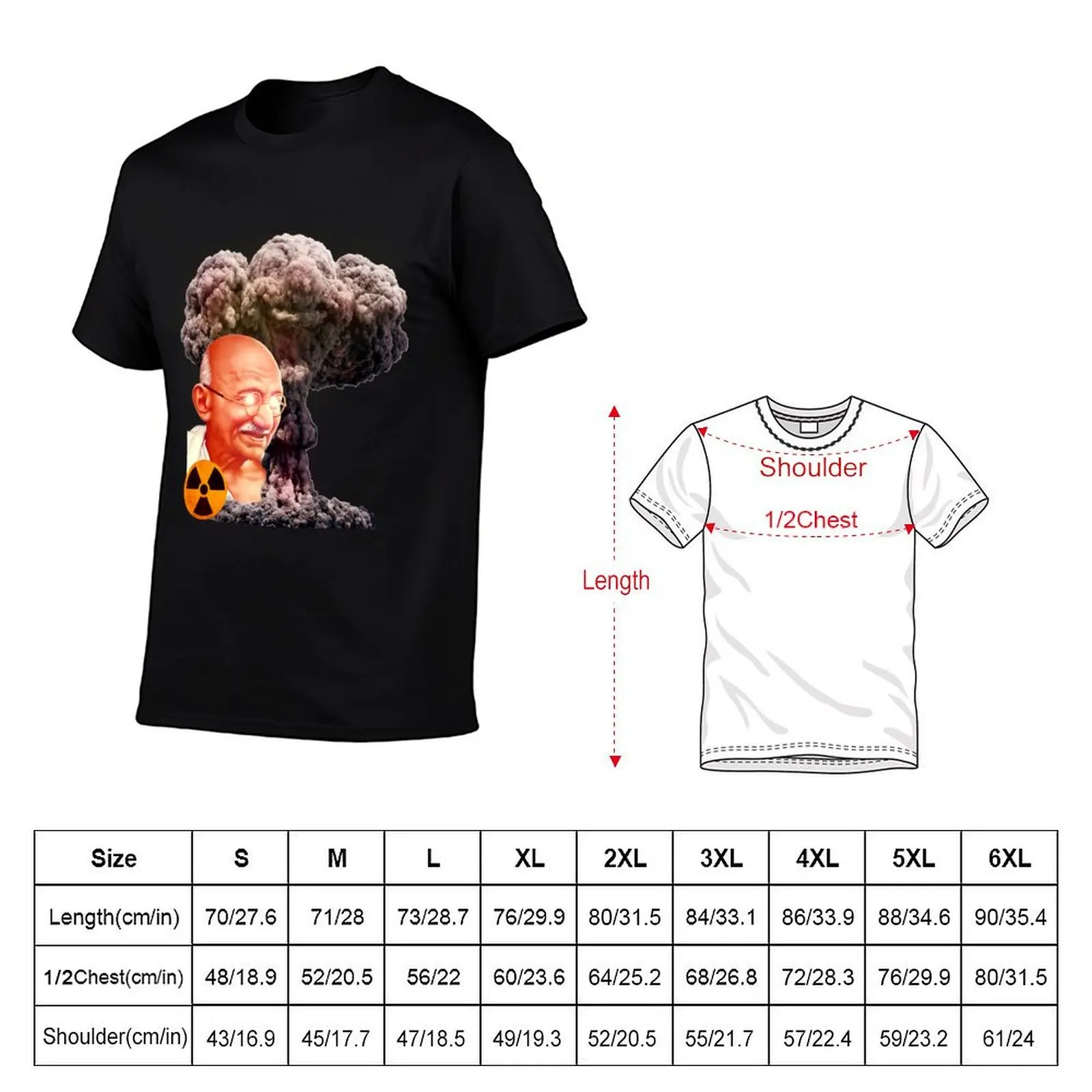 Gandhi the nuke lover: nuclear Gandhi BLACK T-Shirt custom shirt boys animal print Blouse Men's t-shirts