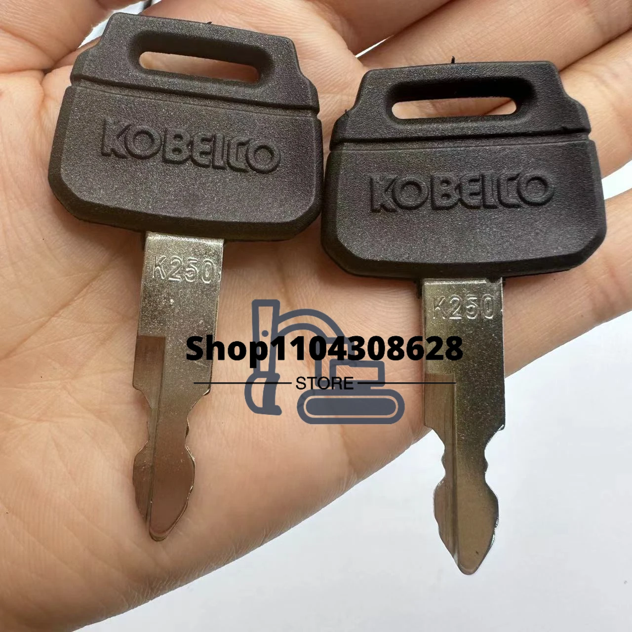 50 PCS K250 Keys 2420WL2420 for Kobelco SK60 SK75 SK200 SK210 S350-8-10 Ignition Switch Key Compatible Excavator Wheel Loaders