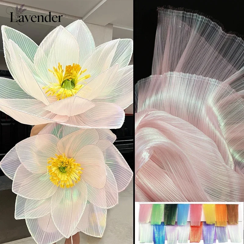 

Текстура русалки, плиссированная прозрачная жесткая пряжа, ткань, подходящее свадебное украшение для сцены (разтягивающее измерение уязнения 1 ярд)