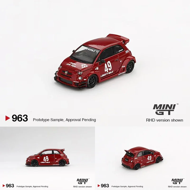 MINIGT-LBWK LB-WORKS、abas works、abarthダイキャストモデル、コレクションおもちゃ、1:64、963