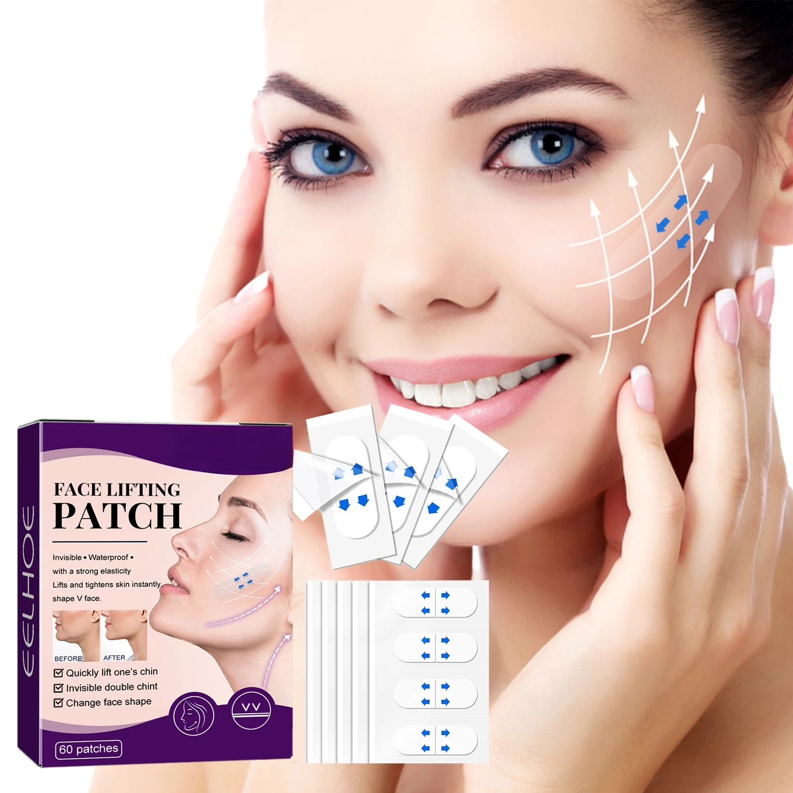 

Invisible Face Lifter Tape Waterproof V Face Adhesive Tape Face Lift Tape Scotch Lift Tools Anti-Wrinkle Facelifting Patch