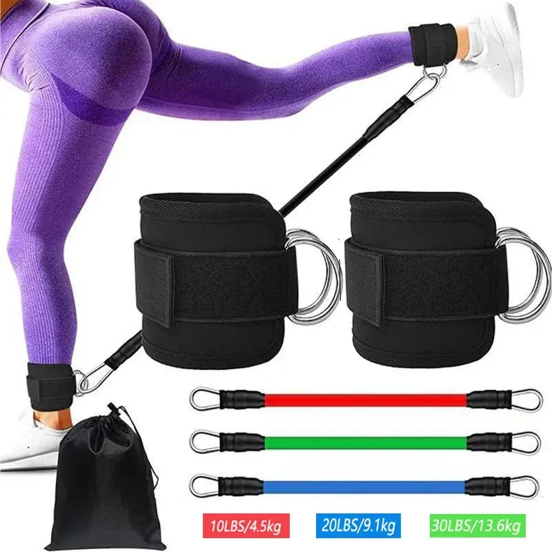 Resistance Bands Set Exercise Gym Home Pull Rope Elastic Strength Training Bands with Door Anchor Carry Bag Legs Ankle Straps