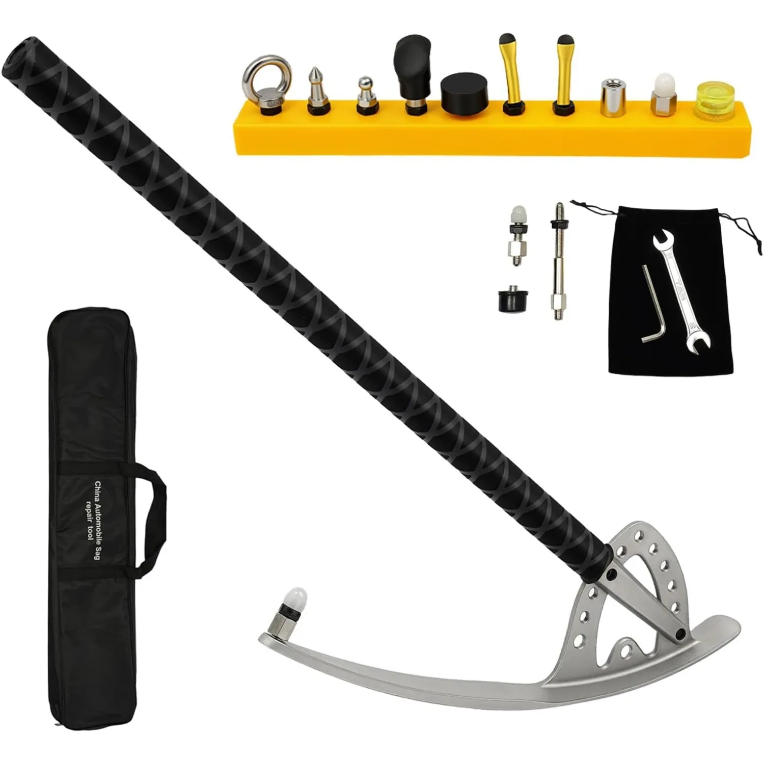 

AGULIUM Car Fender Damage Repair Tools, Angle Adjustable, Stainless Steel Auto Car Dent Removal Fender Repair Kit with Storage Bag, M8 Thread