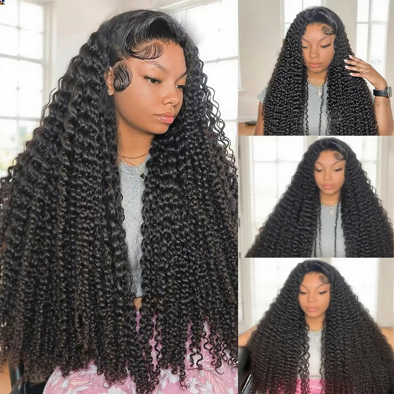 Lakeisha المنغولية الأفرو غريب مجعد الشعر البشري حزم السائبة 30 28 بوصة الخام 100% غير المجهزة عذراء ريمي ملحقات لحمة مزدوجة #5