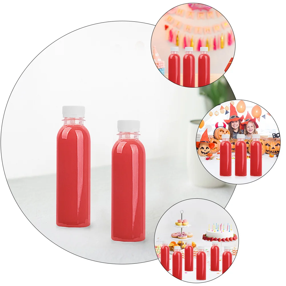 

30 Pcs Simple Syrup Bottles Plastic Juice Containers Transparent Milk Sample Beverage