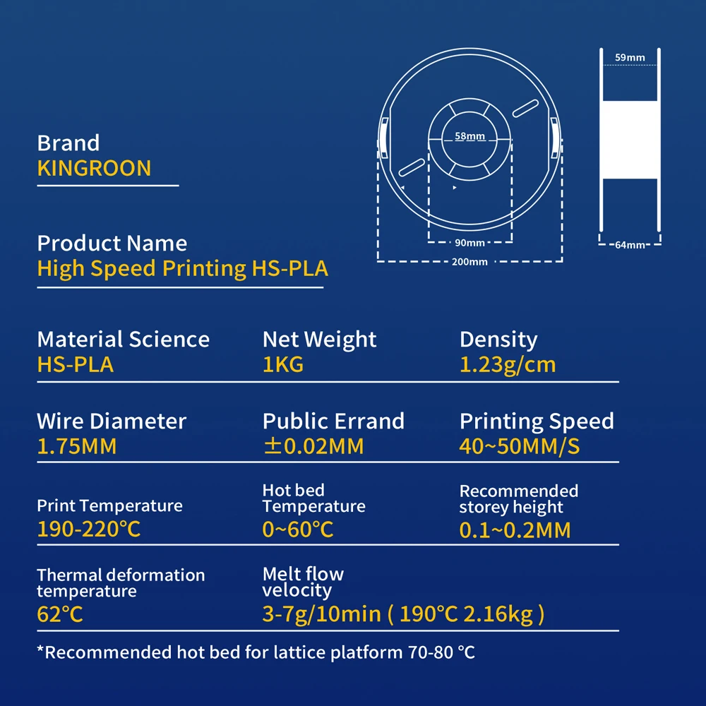 KINGROON PLA-HS 3D Printer Filament 1.75mm 5kg High Speed PLA 600mm/s Fast Printing Rapid PLA Multiple Color Option gallery 7