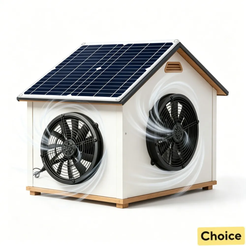 

15-25W Mobile House Solar Exhaust Fan Kit Dustproof Vent Fan for Temporary Room Shed Animal Living House