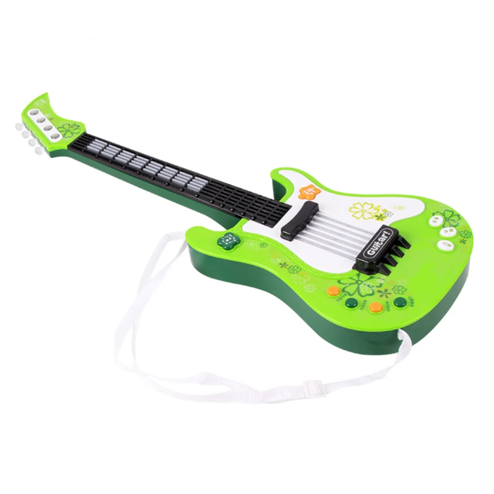 Reproductor de graves de simulación para niños, instrumento musical de guitarra, juguetes educativos para edades tempranas, guitarra electrónica con luces para niños Gi