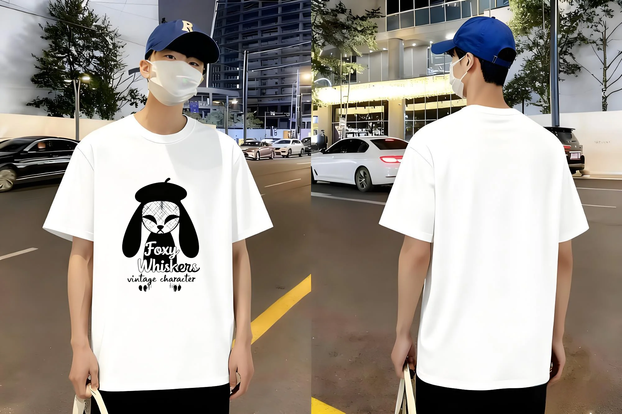 

Винтажная футболка Foxy Whiskers с принтом персонажей, белая хлопковая футболка с рисунком кролика, уличная одежда унисекс, повседневный топ с короткими рукавами, новинка 2023 года