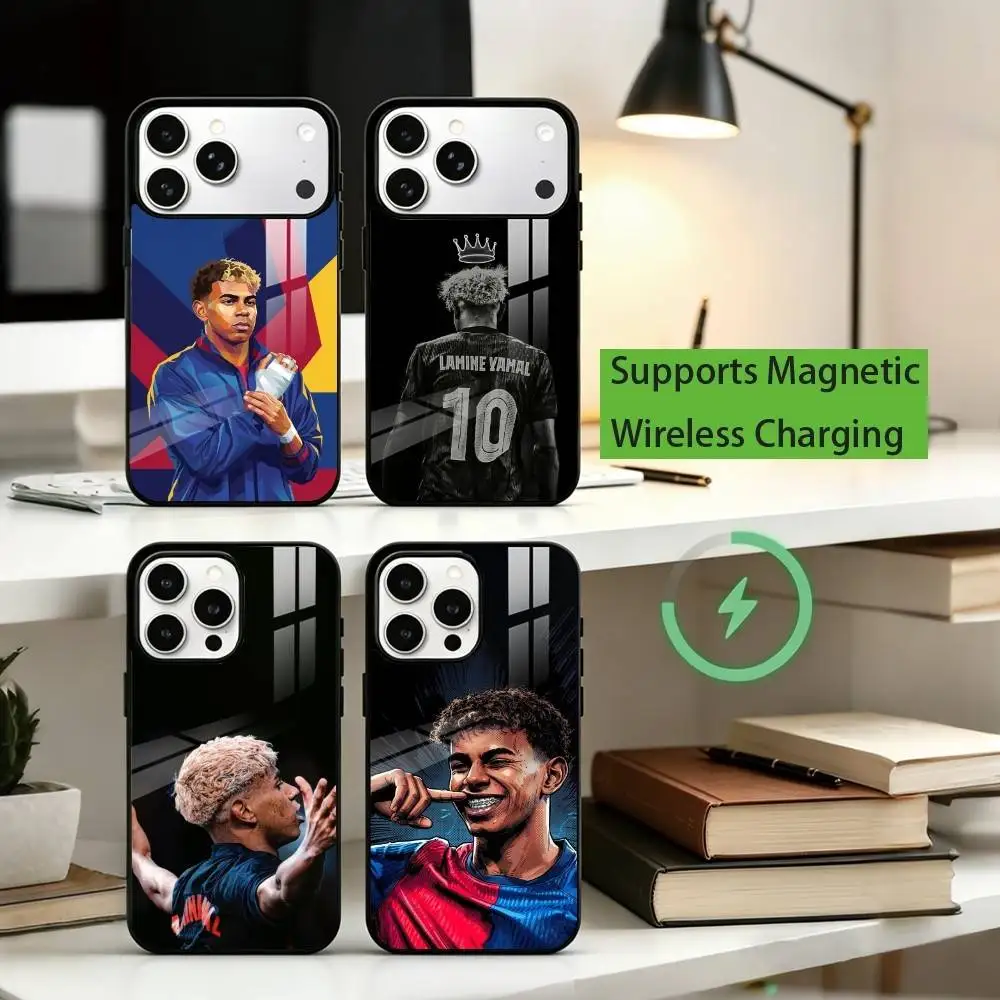 

F-Football star L-Lamine Yamal Phone Case For iPhone17,16,15,14,13,12,11 Plus,Pro Compatible with magnetic wireless charging
