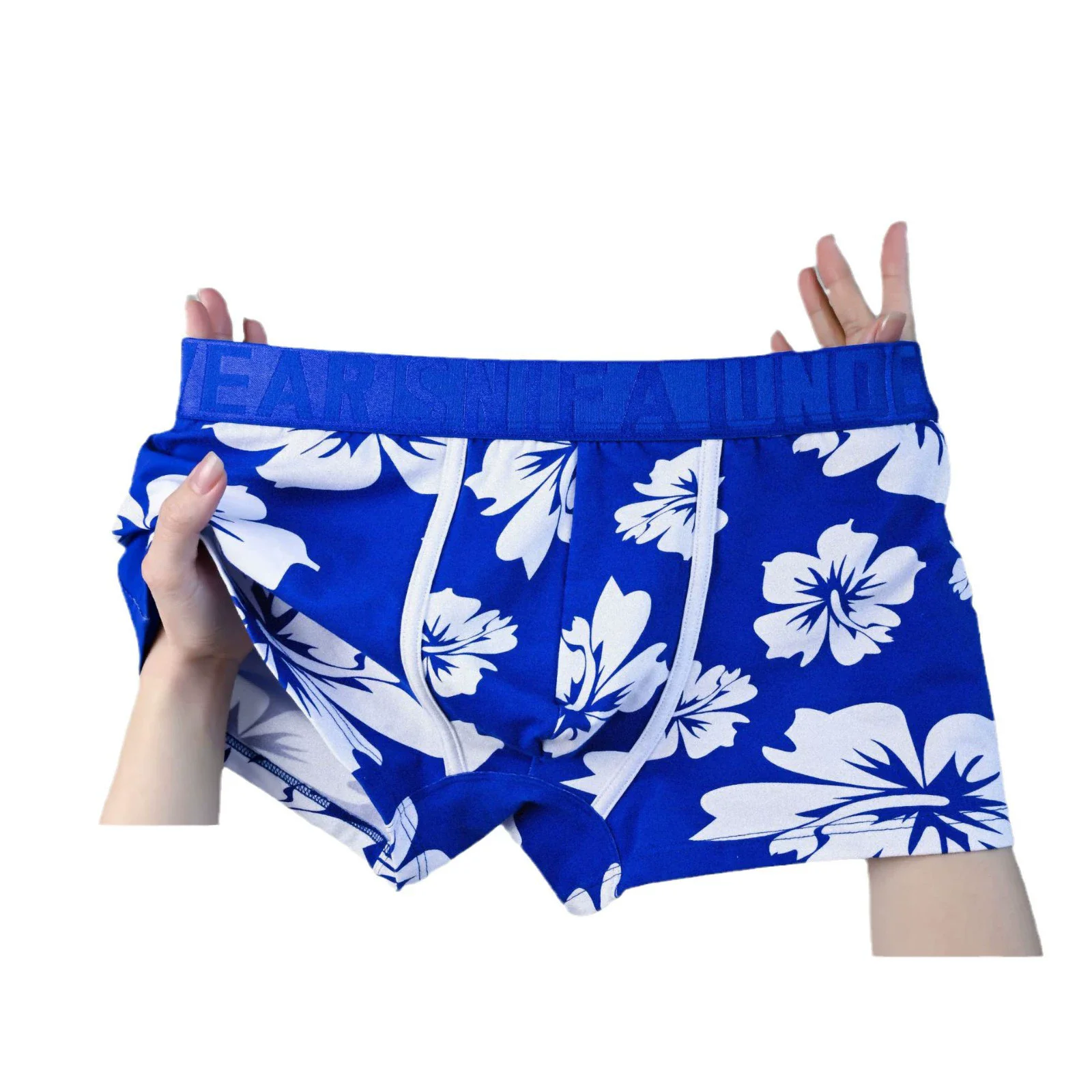 

Men Underwear Large Size Printed Boxer Shorts Mid-rise Cotton Panties Breathable U Pouch Underpants Trunk Cueca Calzoncillos