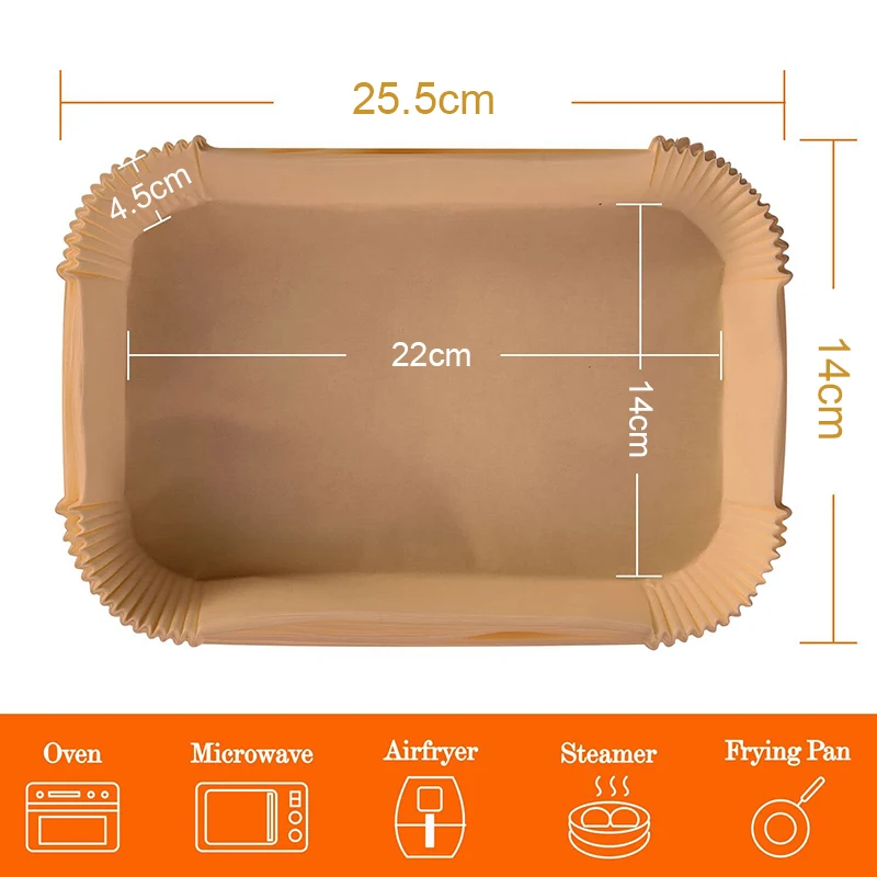 Airfryer rectangular desechable, revestimiento de papel para hornear, impermeable, a prueba de aceite, antiadherente, para Ninja Foodi, accesorios