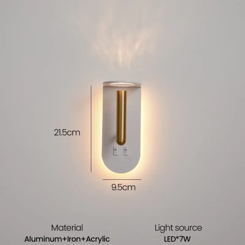 Light source Nordic Bedroom Bedside Sconce Wall Light Home Indoor Decor Reading Wall Lamp Rotatable Lighting For Living Room