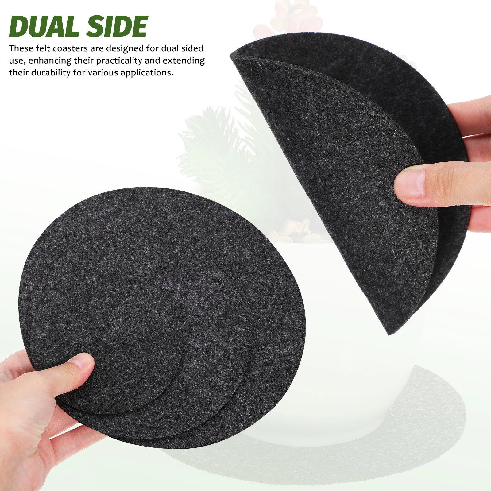 6 pcs Felt Coasters Round Plant Mats Absorbent Planter Saucers For Garden Patio Indoor Outdoor Use Flower Pot Pads