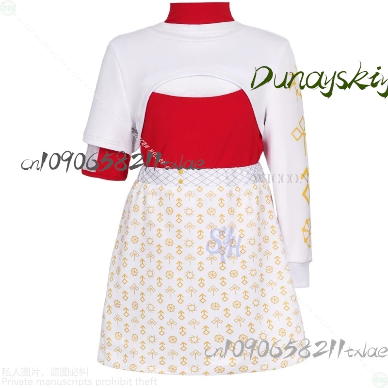 مكان أن يكون لنوفا فيلم زومبي تأثيري أنيمي زي الأحمر والأبيض المصفقين موحدة Y2K الشرير البدلة الباروكات هالوين #6