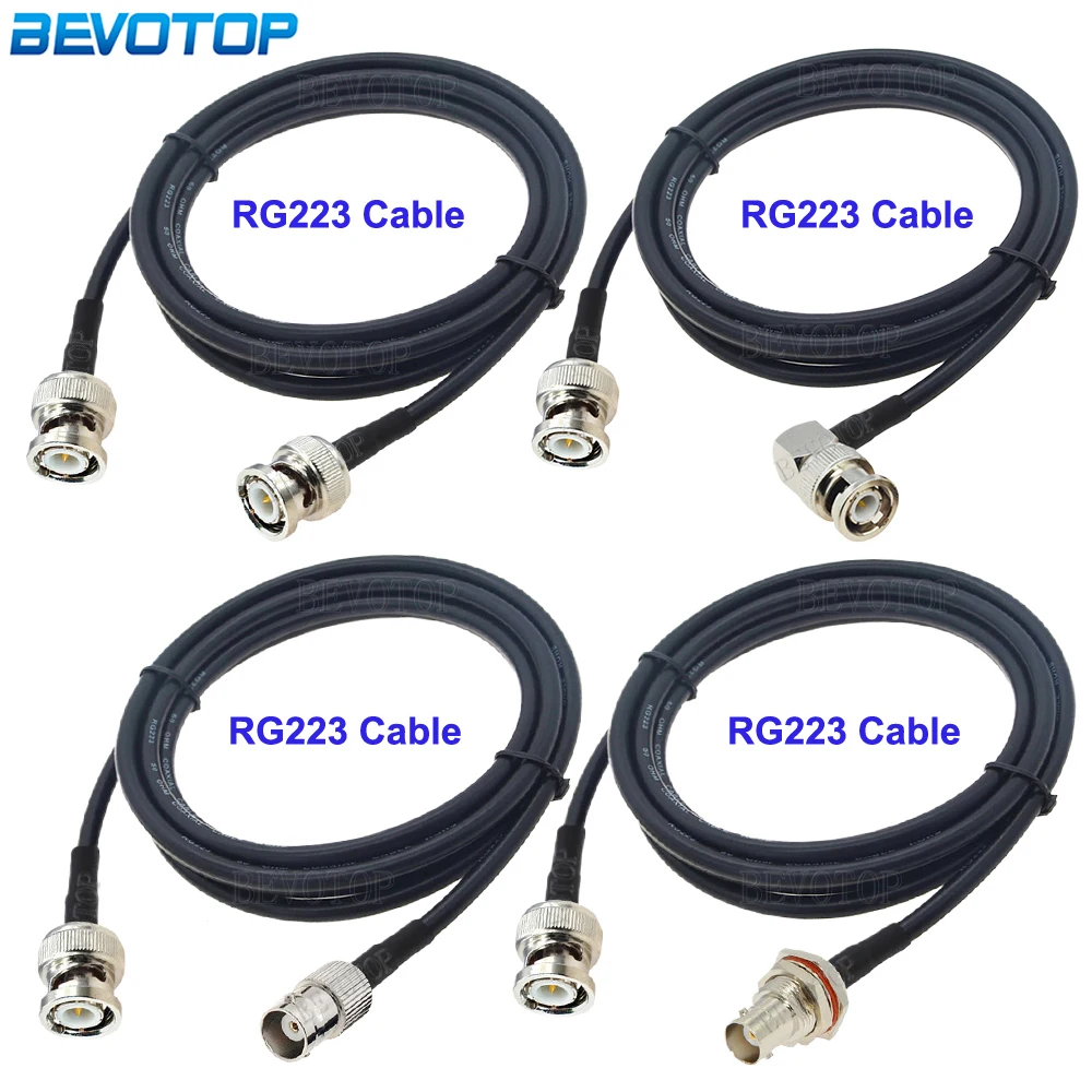 

1Pcs BNC Type RG-223 Cable BNC Male to BNC Female 50 Ohm Crimp Connector 50-3 RG223 RF Coaxial Cable Wire Junper Cord 15CM-25M
