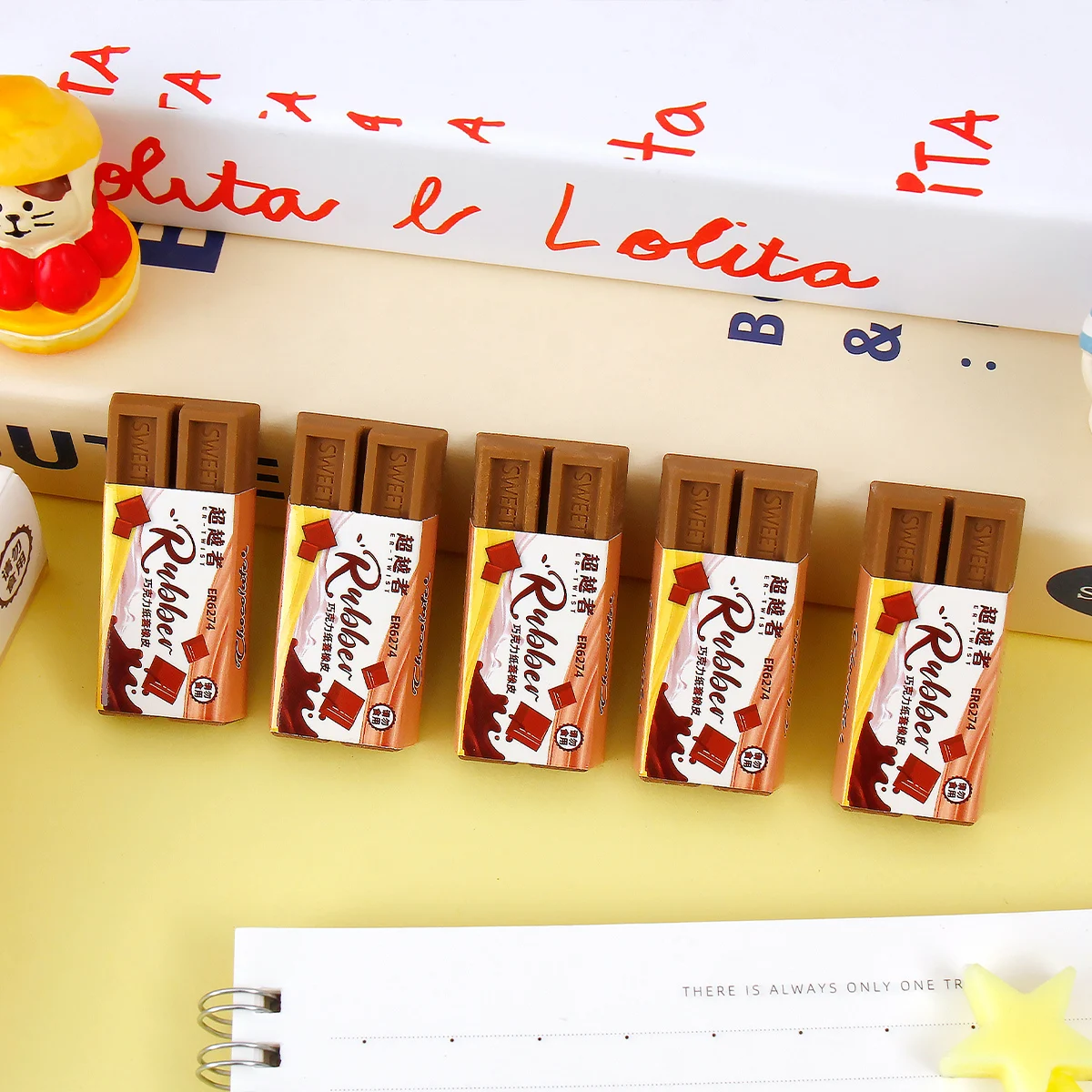 3/6 個のチョコレート型消しゴムは楽しくてリアルで、教師、クラスメート、友人へのギフトに最適です。