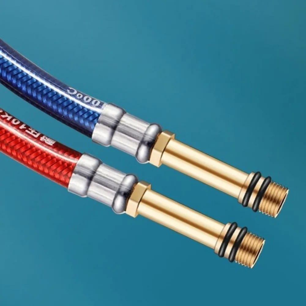 Plastic-Coated Faucet Water Inlet Pipe Hot Cold Tube 60cm PVC Coated Pipe Explosion Proof Corrosion Resistant Flexible Hose Pipe