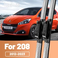 Limpiaparabrisas delantero de fibra de carbono, limpiaparabrisas para Peugeot 208 2012-2023 20132017 2018 2019 2020 2021 2022, 2 uds.