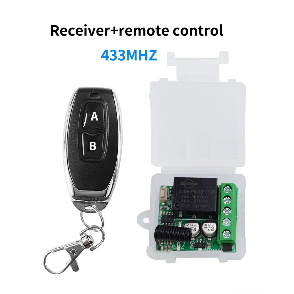 RF 433Mhz Wireless Remote Control Switch relay DC 12V 1CH Receiver Module For learning code Transmitter Remote DIY