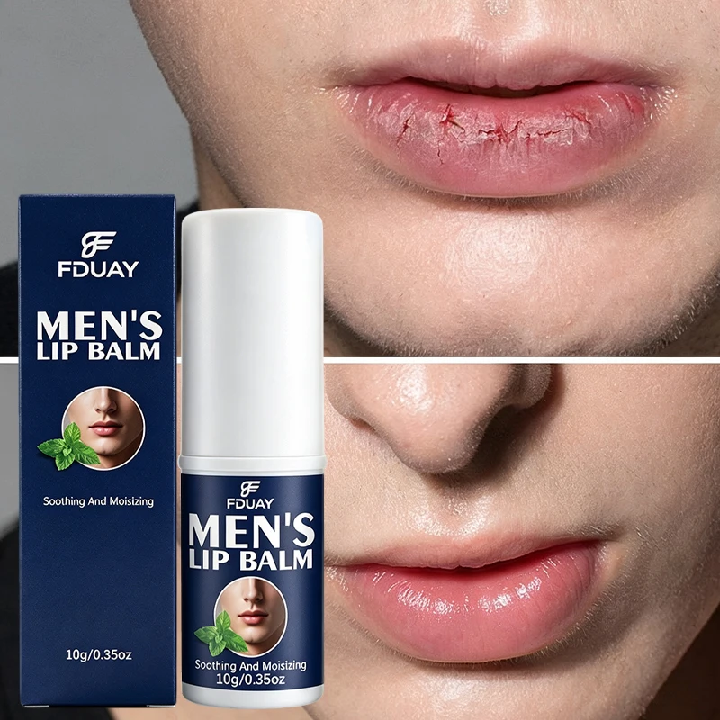 FDUAY Men's Lip Balm, Mint Infused, Soothe & Moisturize Dry Lips, Fresh Cool Feeling for Daily Lip Care