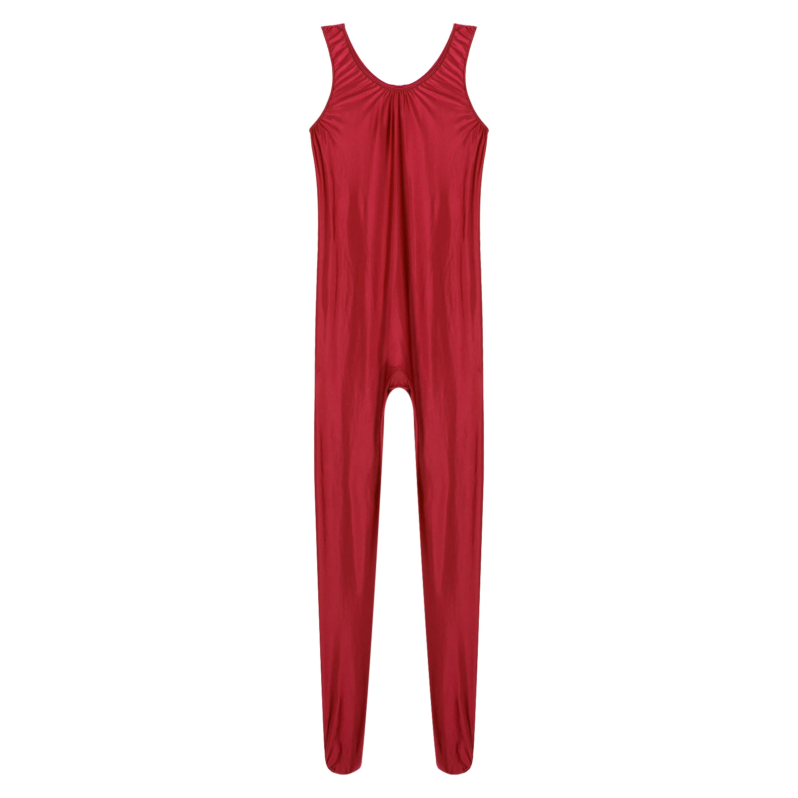 Damen-Badeanzug Zentai-Jumpsuit Lingerie Ganzkörper-Bodysuit Sport Fitness Footed Unitard Einfarbig Rundhals-Bodystocking – Detail 40