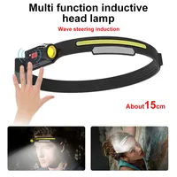 COB Sensor Headlamp Rechargeable Flashlight Head Torch Waterproof Headlight Night Running Light Outdoor Camping Lamp Work Light