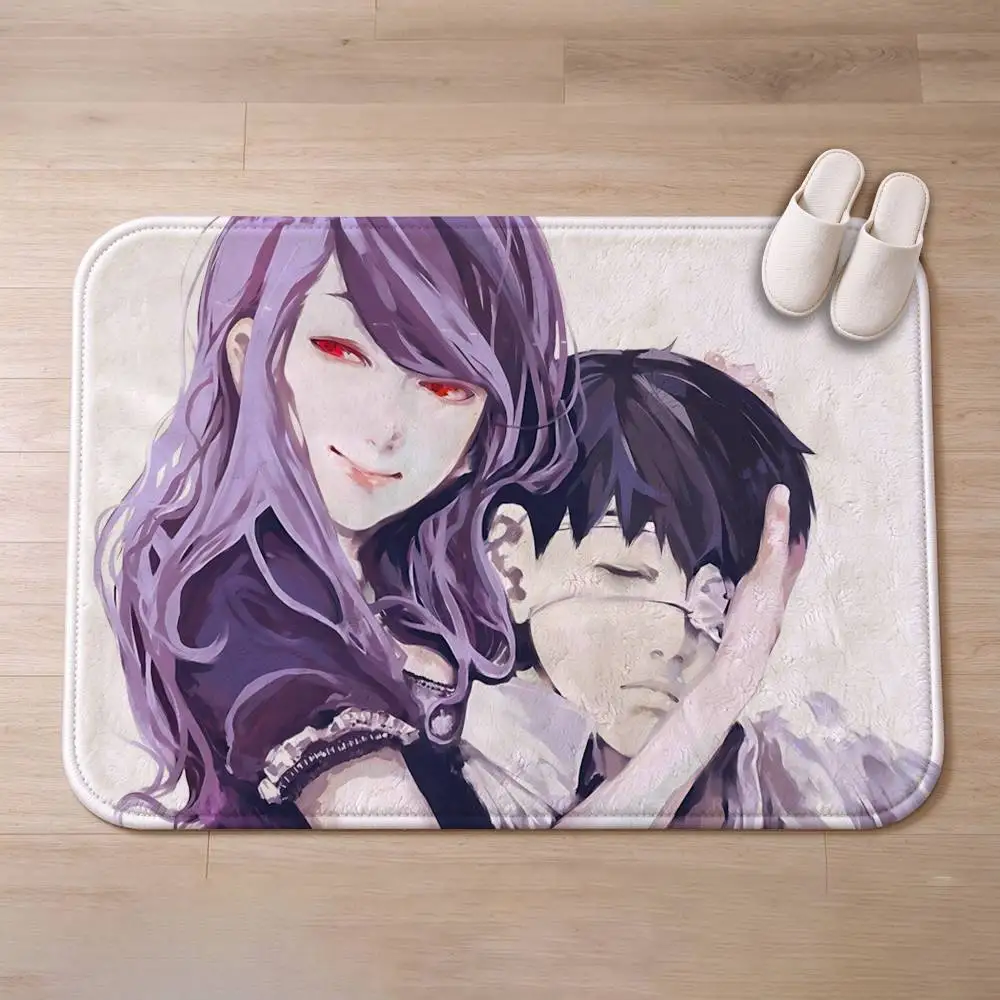 Kaneki Blood Anime T-Tokyo Ghoul Home Decor Short Plush Floor Mat, Non-Slip & Easy to Clean for Multi Doorways