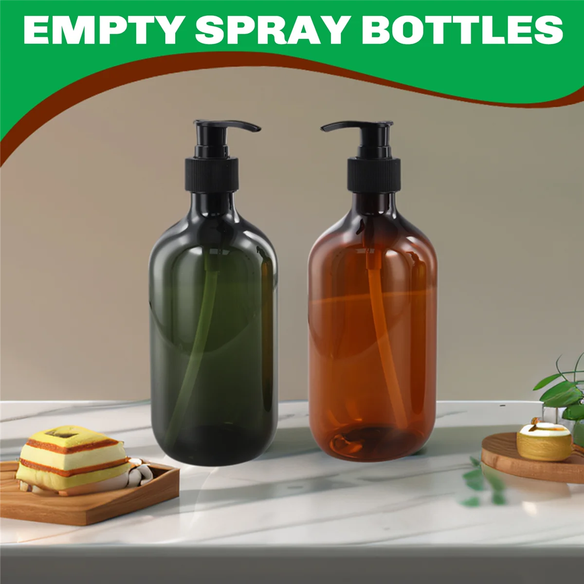 17Oz Soap Dispenser, Hand Dish Soap Dispenser for Kitchen Bathroom Countertop,Refillable Lotion Liquid Soap Pump Bottles