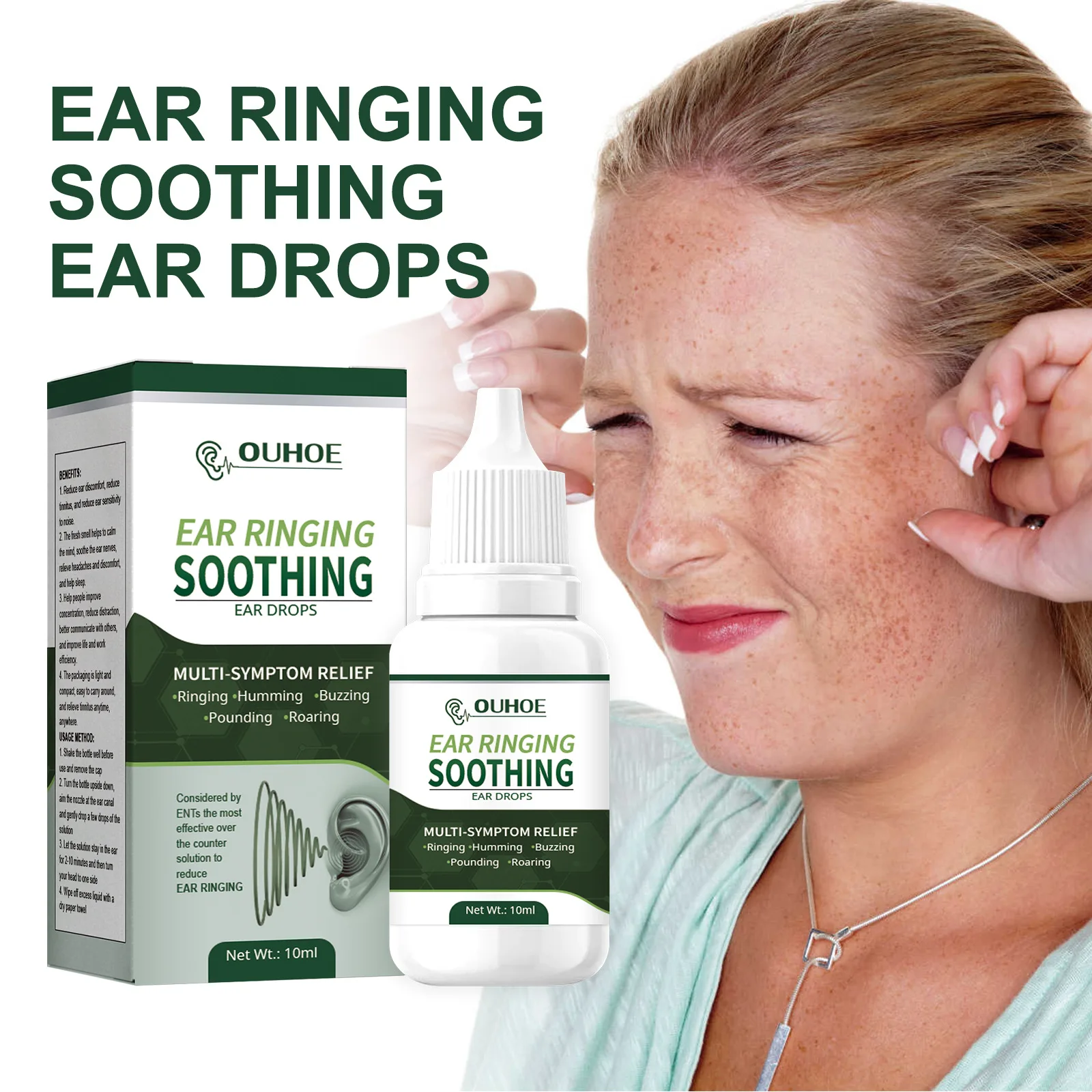 

10ml Tinnitus Ear Drops Ear Ringing Gentle Relieving Health Discharge Care Tinnitus Fluid Ear Ear Deafness Swelling Otitis Care