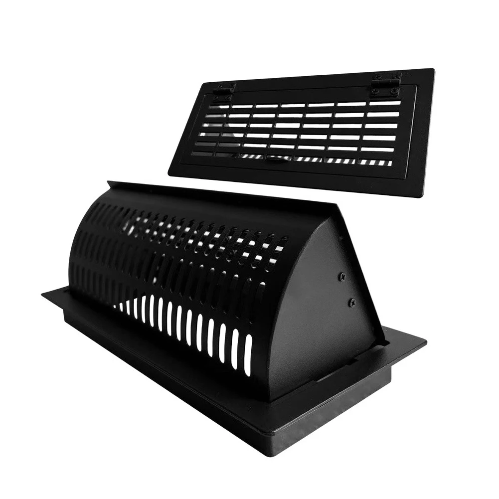 Heavy-Duty Carbon Steel Floor Air Vent Adjustable 90 Degree Black-Metal Grille For Home HVAC System Indoor Air Quality Parts Acc