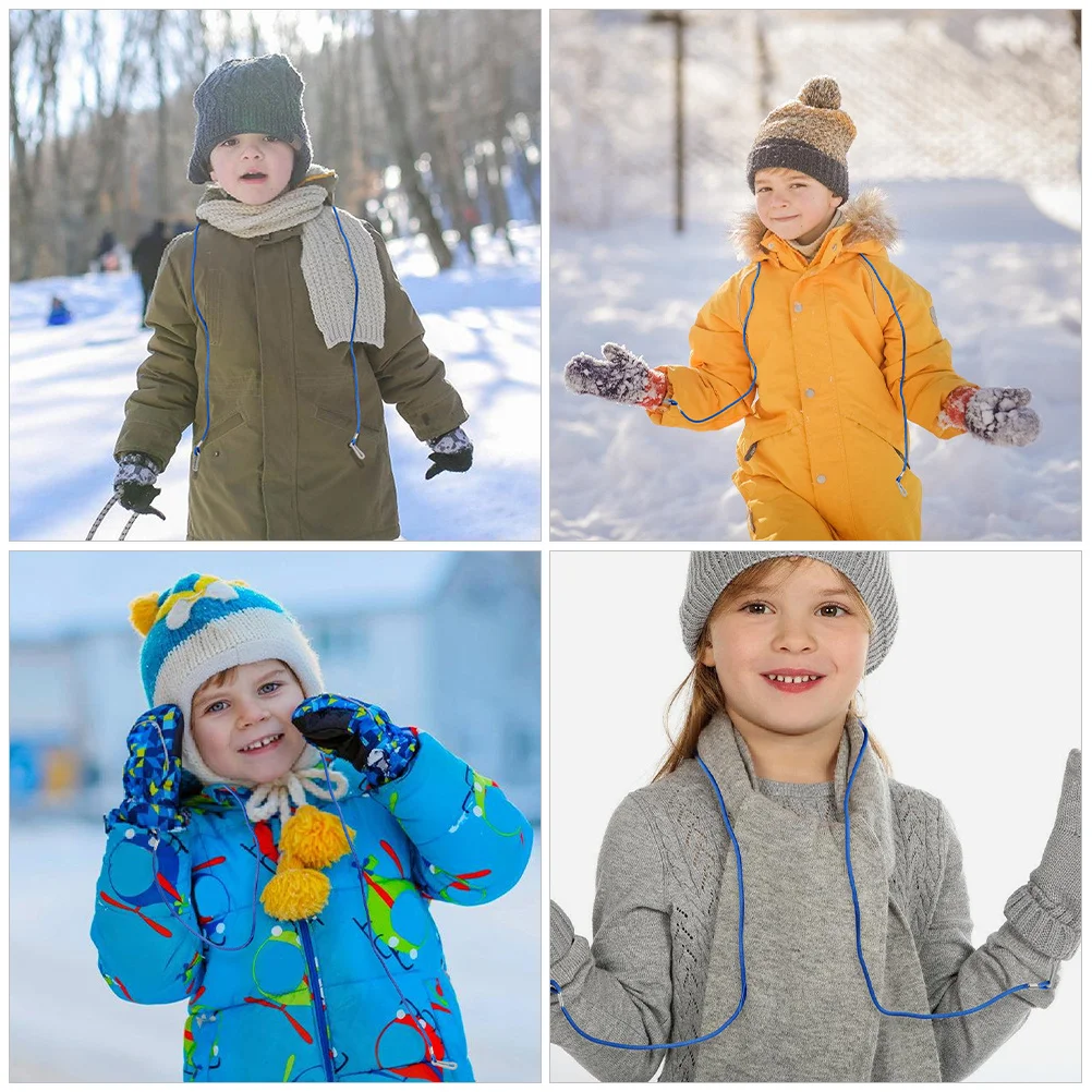 3 قطعة من النايلون من خلال القفازات مع سلسلة مكافحة خسر القفاز كليب سلسلة الشتاء قفاز الحبل للخارجية