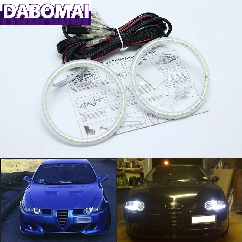 

Ультра яркие SMD белые светодиодные ангельские глазки 2600LM 12V комплект колец дневных ходовых огней для Alfa Romeo 147 00-04 галогенные фары