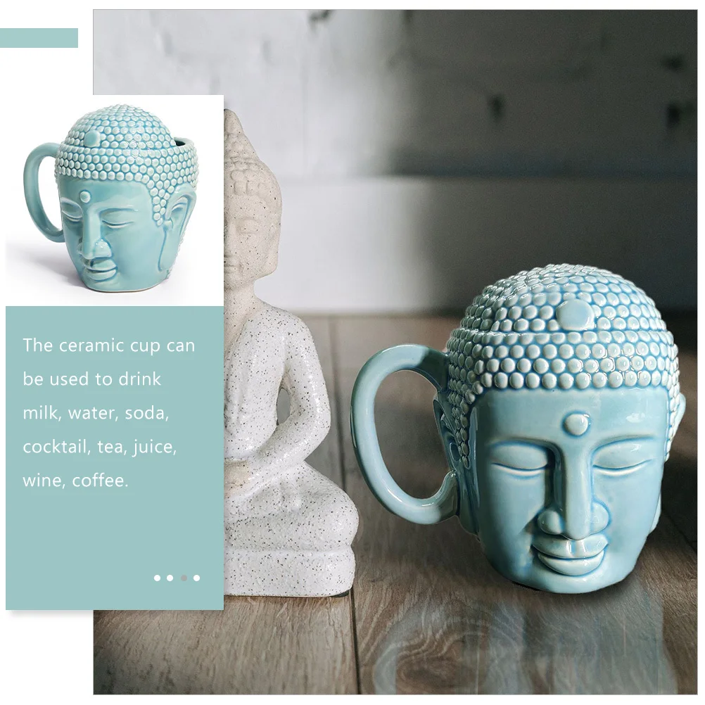 

Creative Buddha Ceramic Mug Cup Microwave Safe Coffee Mug for Hot Drinks Elegant Design Ideal for Gift Or Personal Use