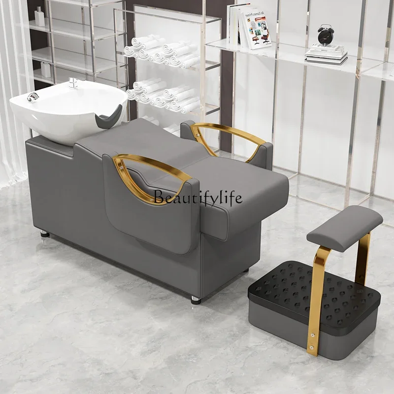 

ls 04Barber Shop Shampoo Lying Half Deep Basin Salon Hair Salon Flushing Bed