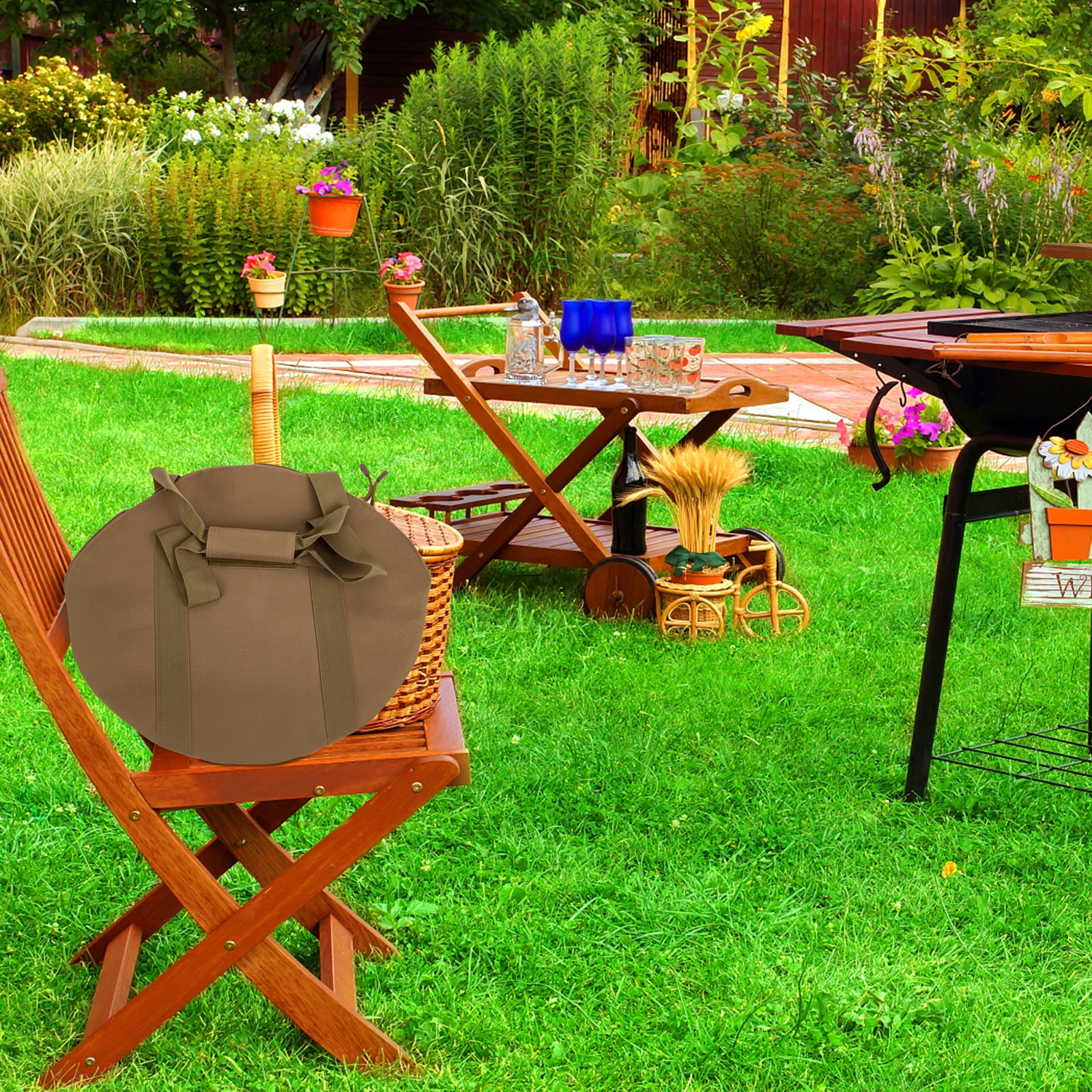 

Bakeware Storage Bag Cast Iron Pan Container Portable Kitchenware Bag Oxford Cloth Material Abrasion Resistant Outdoor Baking