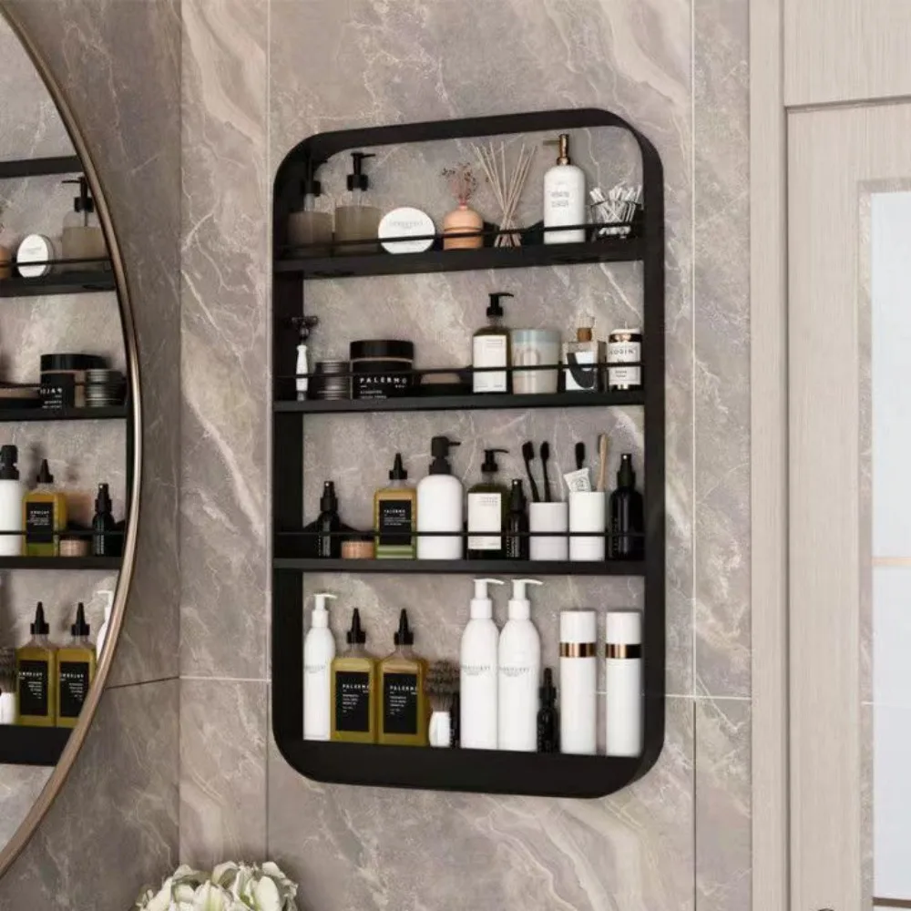 Bathroom Storage Racks Bathrooms Shelves Wall-Mounted Storage Cabinets Bathroom Toiletrie Shelf Wall Shelves Punch-Free