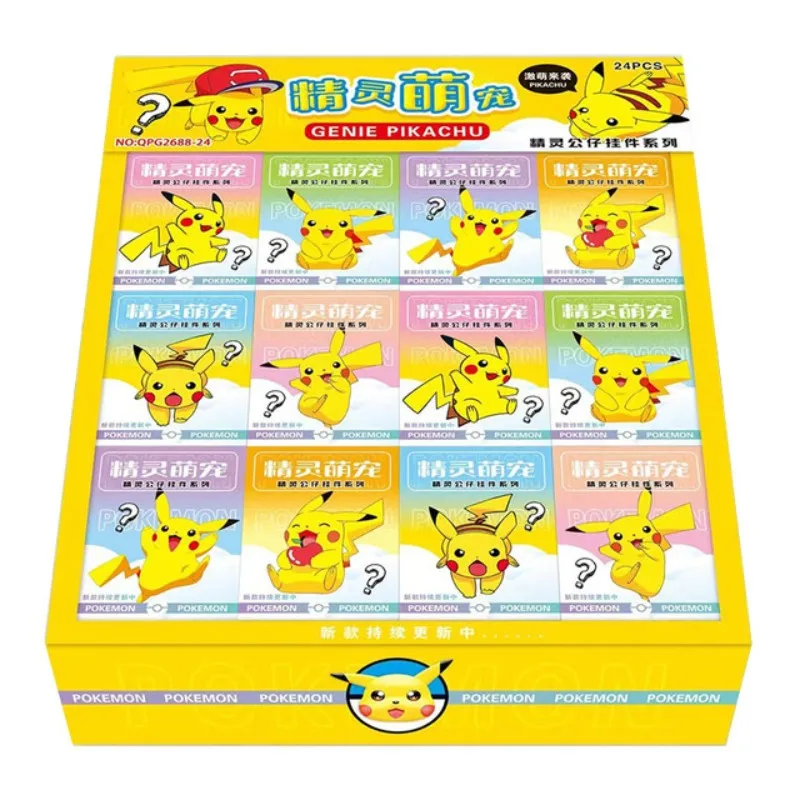 Anmie 24 pièces/ensemble, figurine d'action Pokémon Pikachu, boîte aveugle, modèle de poupée, porte-clés, pendentif, jouet décoratif, cadeau d'anniversaire pour enfants