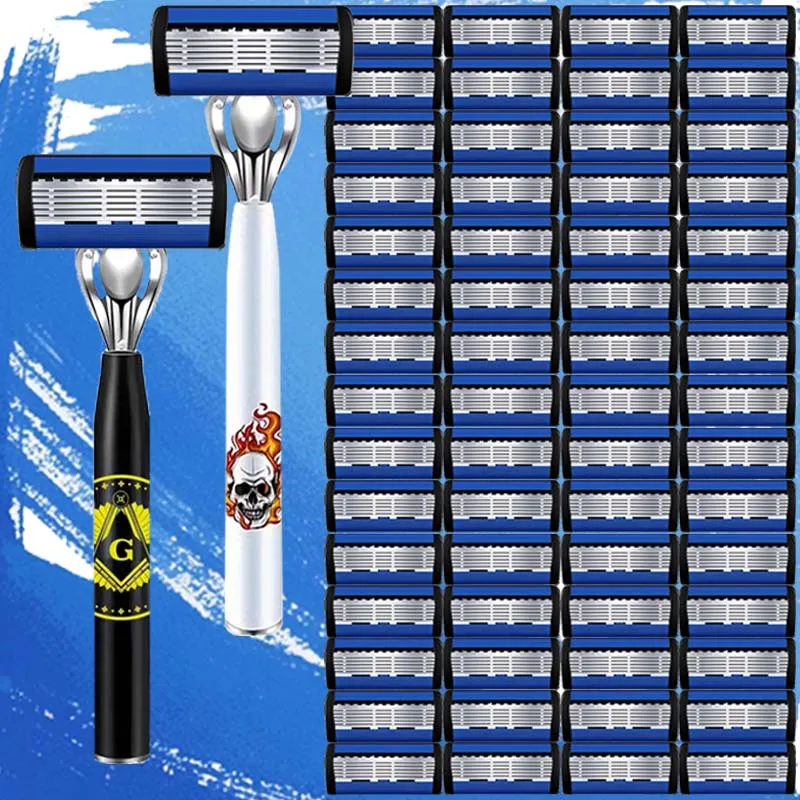 ماكينة حلاقة رجالية عصرية: شفرات حادة، مقبض مضاد للانزلاق، ماكينة حلاقة فائقة النعومة وغير مؤلمة. ماكينة حلاقة يجب اقتناؤها للرجال #1