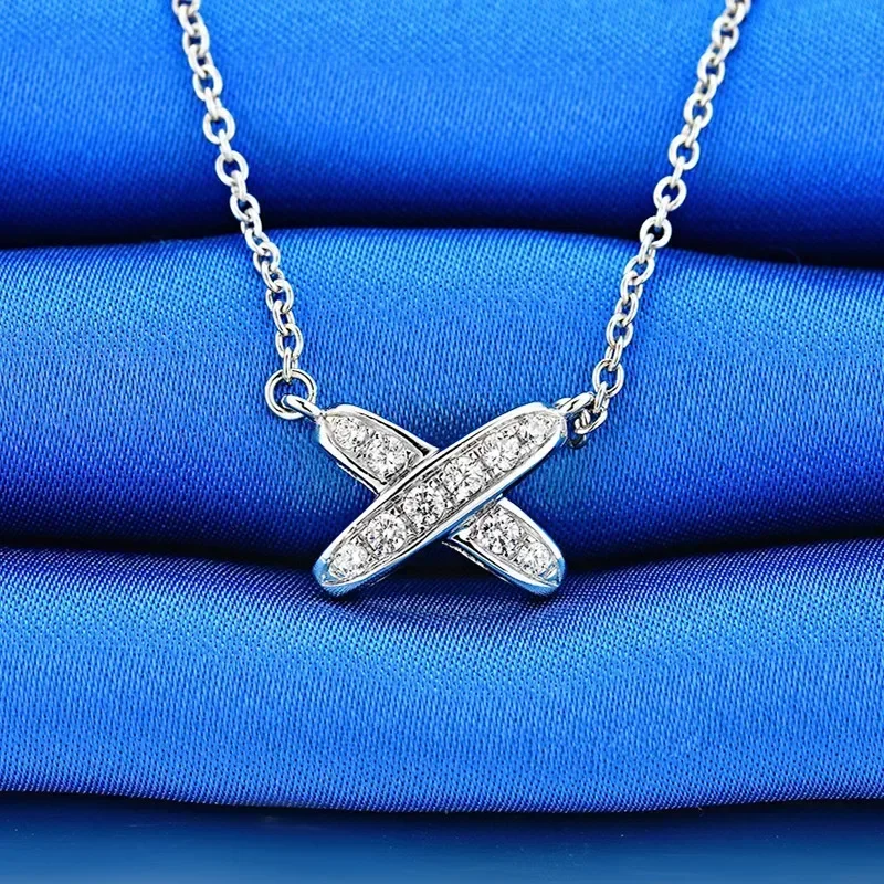 

Solid Platinum PT950 14K White Gold Pendant Necklace Women Fashion Trend Jewelry Necklace 14k Gold Diamond Necklace