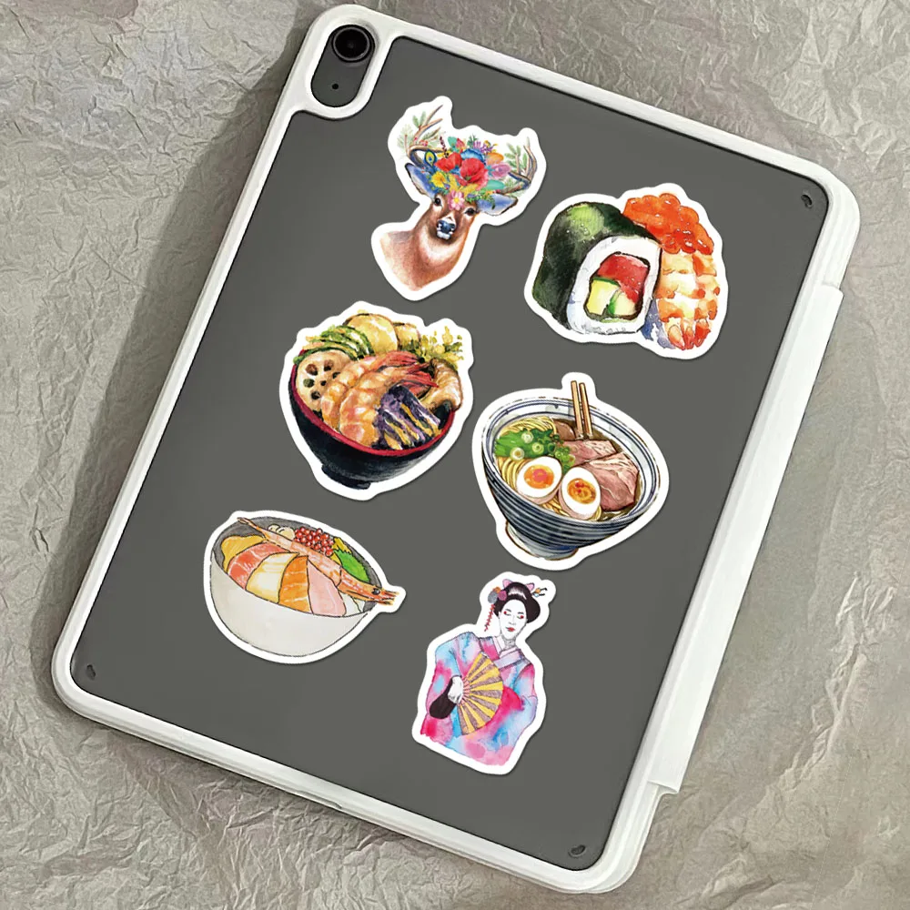 64PCS Watercolor Japanese travel stickers Creative Decoration Mobile Phone Laptop Computer water bottle Skateboard Sticker