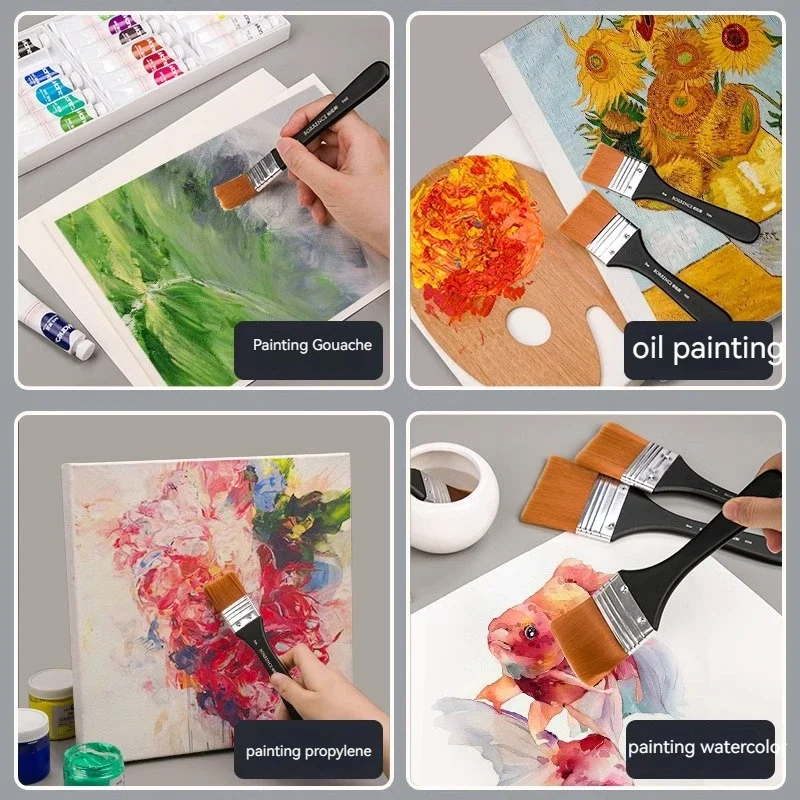 Watercolor Oil Art Paint Brush 7 Styles Memory Nylon Hair Painting Brushes Set Wood Handles Acrylic Paints Drawing Brush Tools