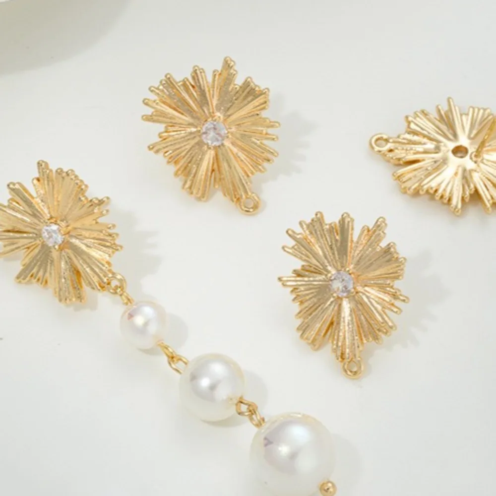 

Медные 14-каратные золотые серьги с абстрактной волной и листьями лотоса, серьги ручной работы «сделай сам», ювелирные изделия для ушей, аксессуары, материал