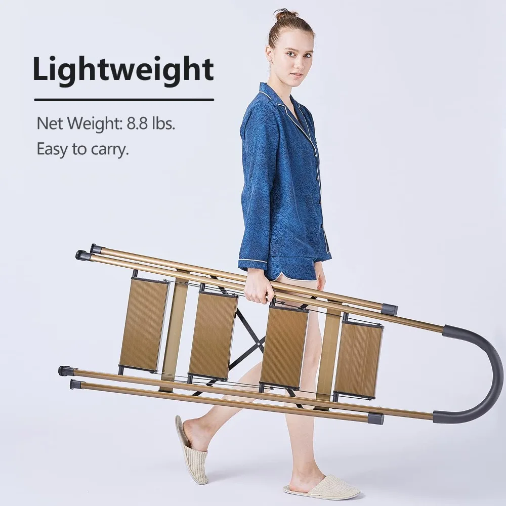 سلم قابل للطي من الألومنيوم خفيف الوزن بأربعة خطوات مع مشطات مضادة للانزلاق وخطوات واسعة لسلامة المطبخ المنزلي والراحة #4