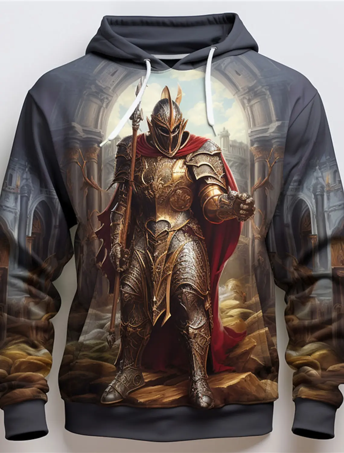 Graphic Knights Templar Men's Fashion 3D Print Hoodie SportsHoodies Hooded Print Front Pocket Spring & Fall  Hoodie Sweatshirt