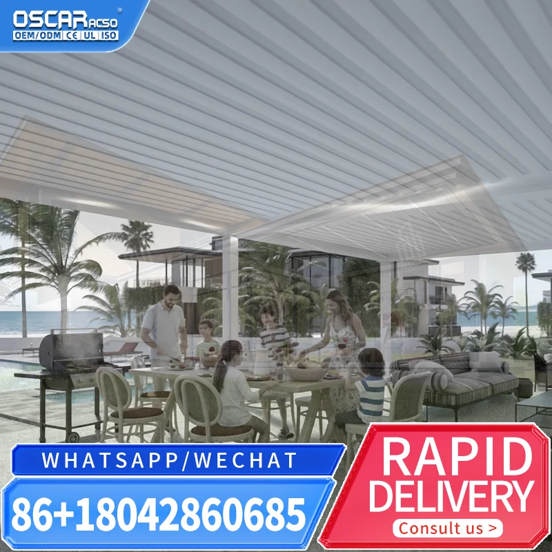 3x3 3x4 4x6m Customized Adjustable Aluminum Louvered Waterproof Gazebo Motorized Pergola for Garden Backyard Patio pergola