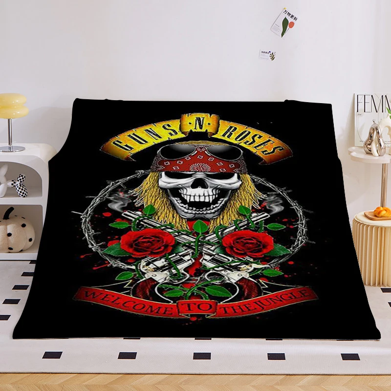 

Nap Blanket Sofa A-Guns N' Roses Fluffy Soft Blankets for Winter Microfiber Bedding King Size Warm Fleece Camping Custom Throws