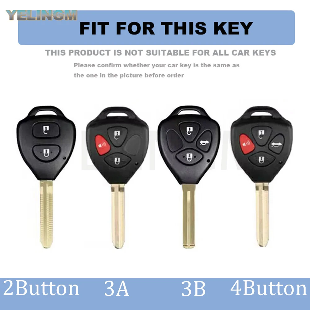1 Pcs TPU Car Remote Key Case Cover, Fit for Toyota Corolla Camry Reiz RAV4 Crown Avalon Venza Matrix Keyless Auto Accessories