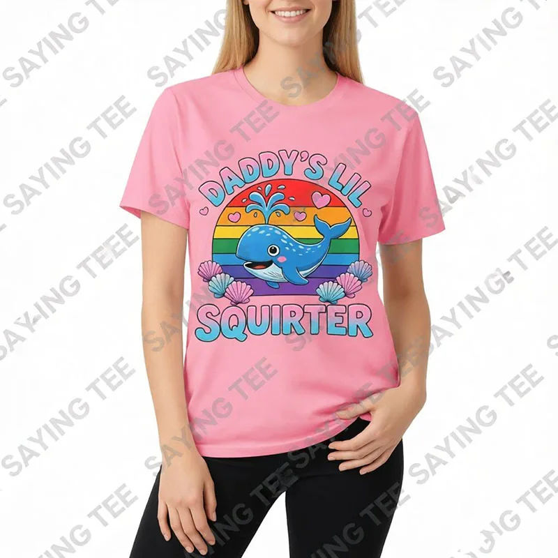 Unangebrachtes, lustiges „Daddy's Lil Squirter“ T-Shirt für Frauen, Y2k, freche Scherzgeschenke, Humor, Mädchen, Reise, Outdoor-Kleidung – Detail 3