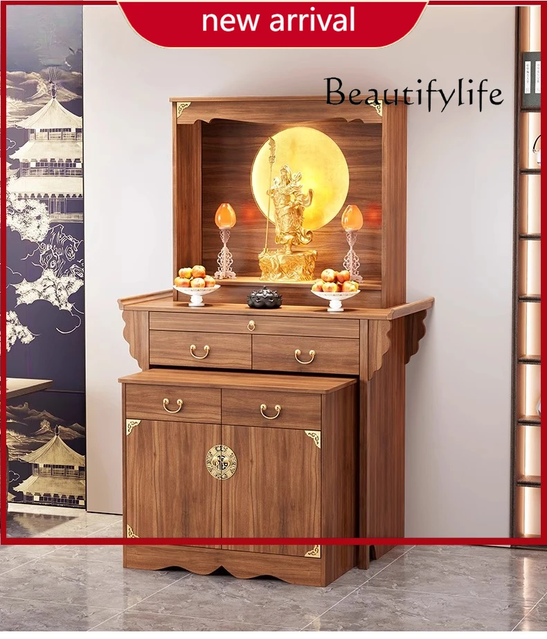 

C Buddhist Niche New Chinese Counter Stand Cabinet Guanyin Buddha Statue Cabinet Is Dedicated To Solid Wood Incense Case Home